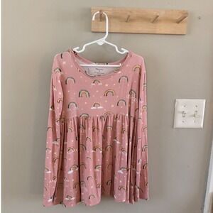 posh peanut peplum rainbow top - 12Y